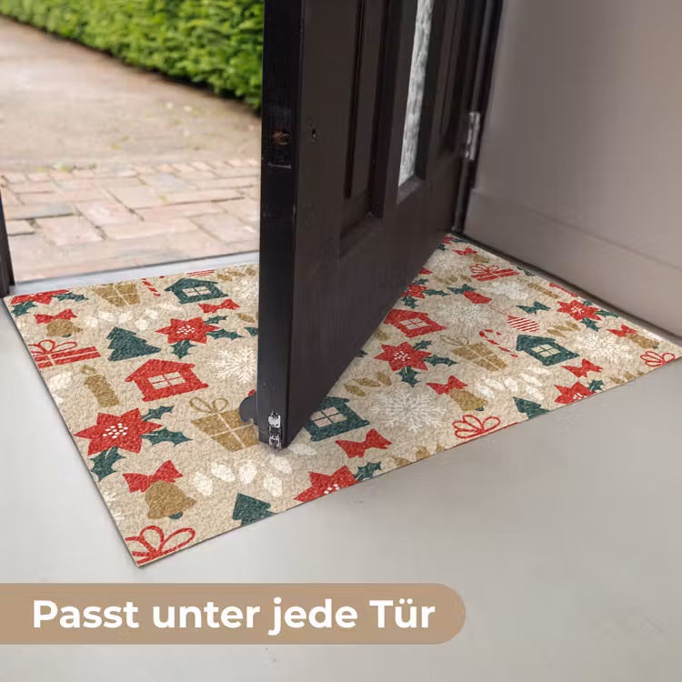 Illustratie - Kerst - Beige Deurmat klein 898 -USP_DE