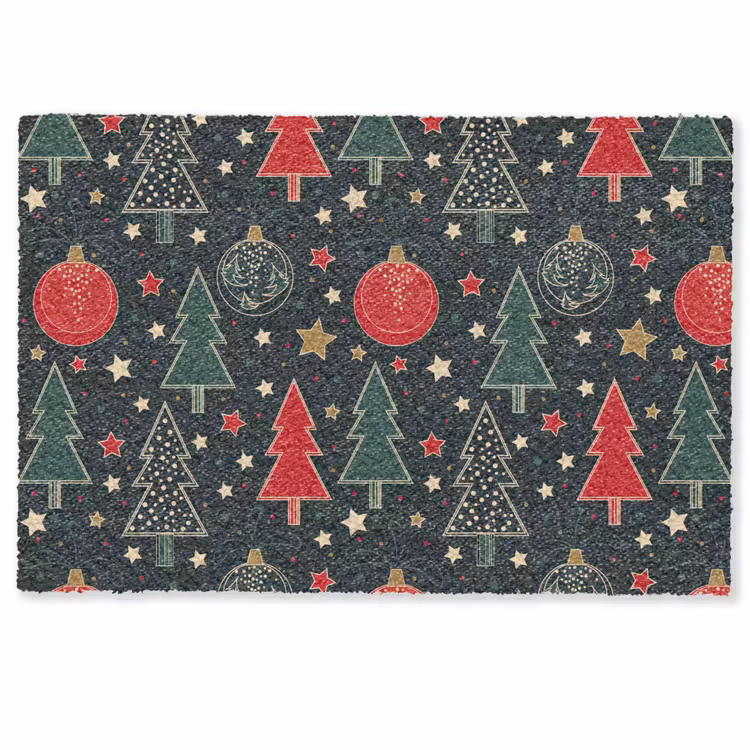 Illustratie - Kerst - Sterren - Groen Deurmat klein 898 -zkaufland3d