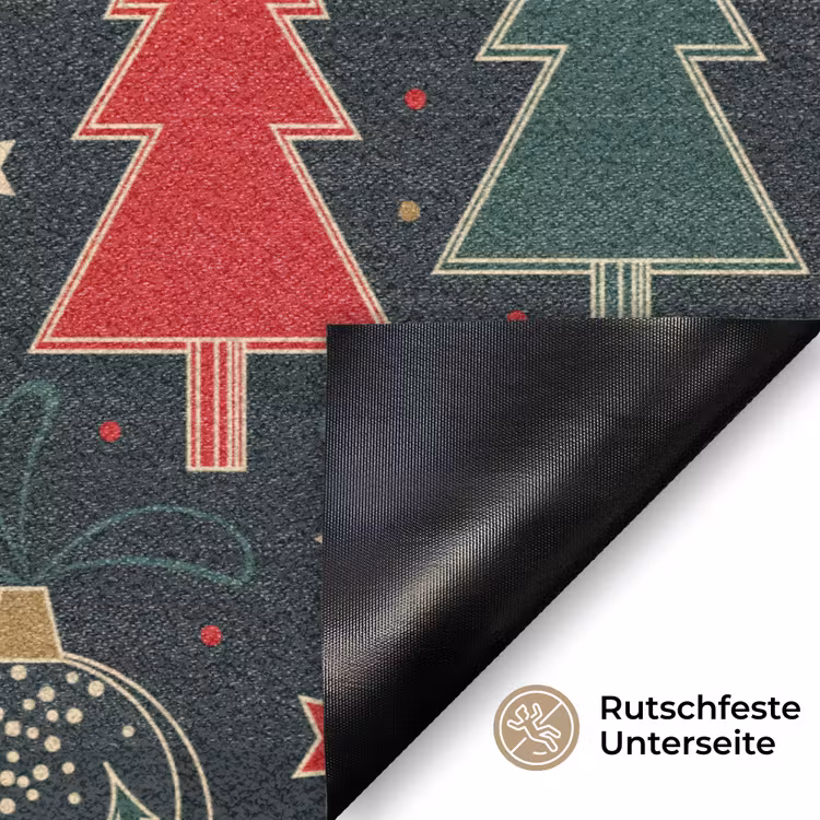 Illustratie - Kerst - Sterren - Groen Deurmat klein 898 -antislip_DE