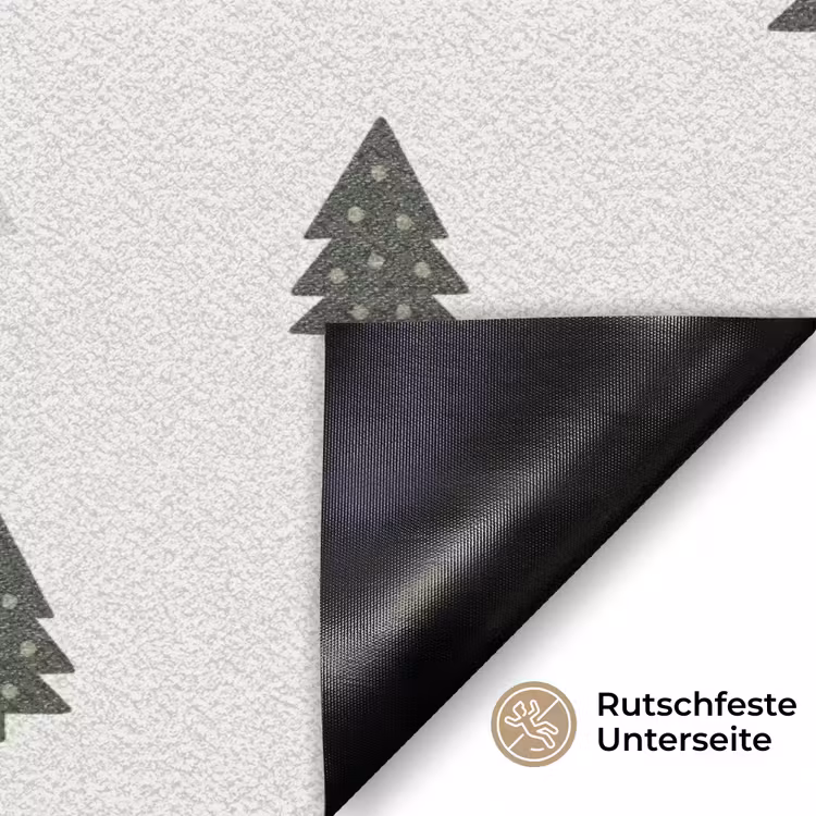 Illustratie - Kerstbomen - Wit Deurmat klein 898 -antislip_DE