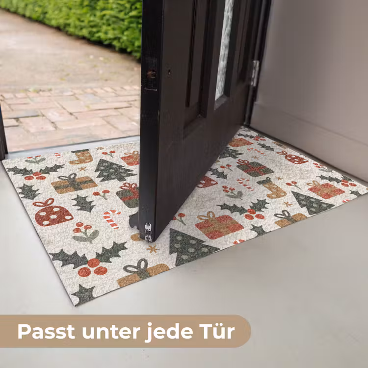 Illustratie - Kerstfiguren - Beige Deurmat klein 898 -USP_DE