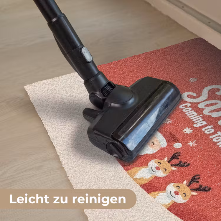 Illustratie - Kerstman - Rendieren - Rood Deurmat klein -reinigen_DE