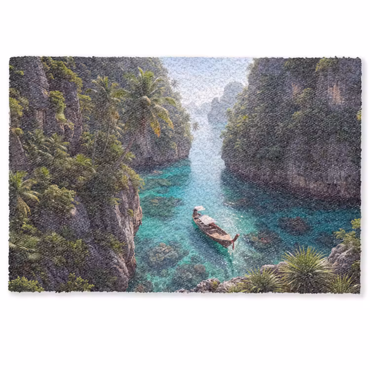 Fußmatte - Insel – Tropisch – Wasser – Palmen – Natur - Eiland - Tropisch - Water - Palmbomen - Natuur Deurmat klein
