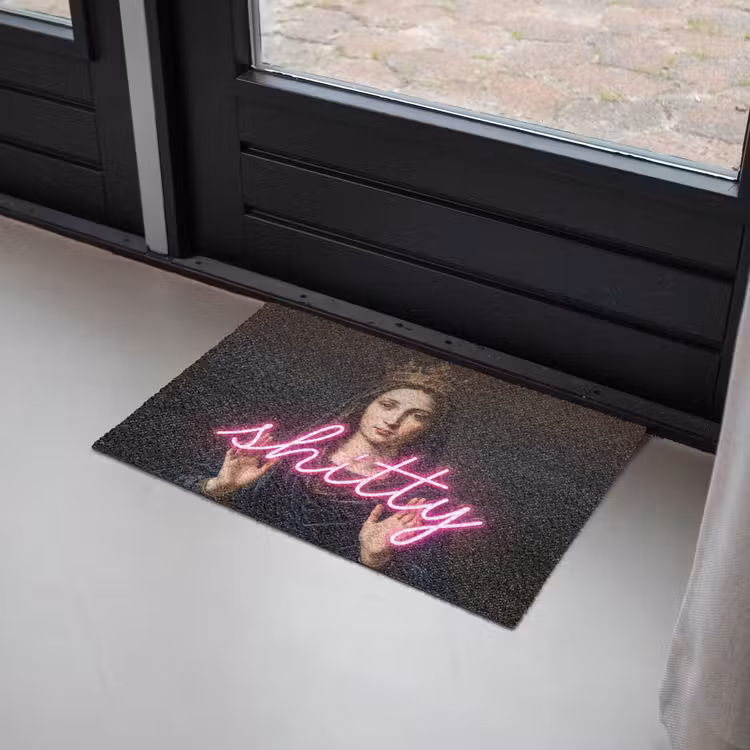Ironisch - Tekst - Neon Deurmat klein -sfeer2