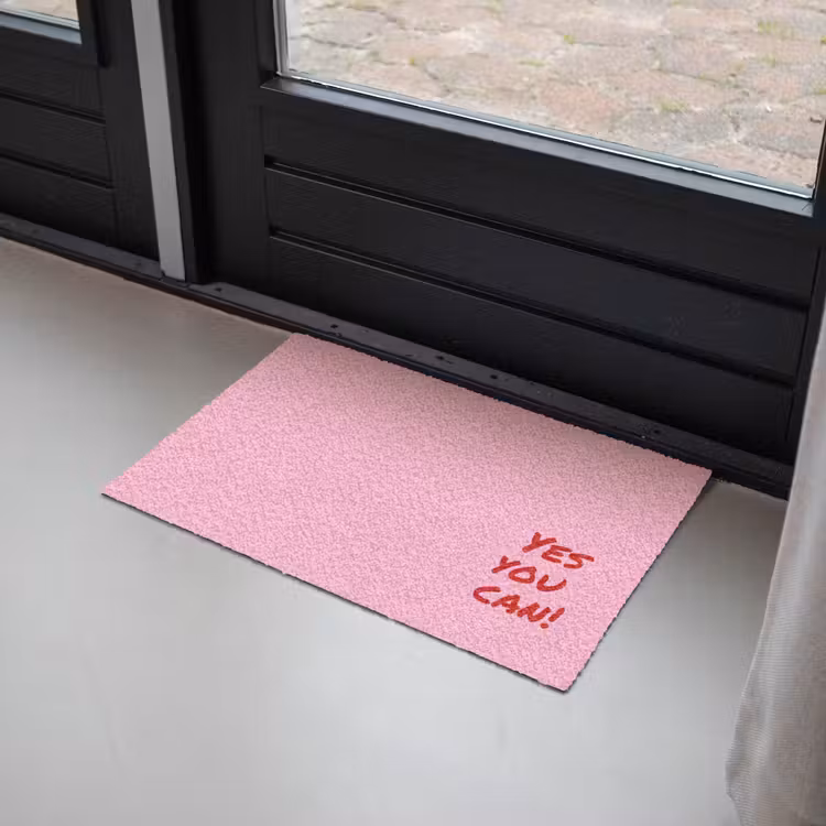 Yes you can do it - Rood - Roze Deurmat klein -sfeer2
