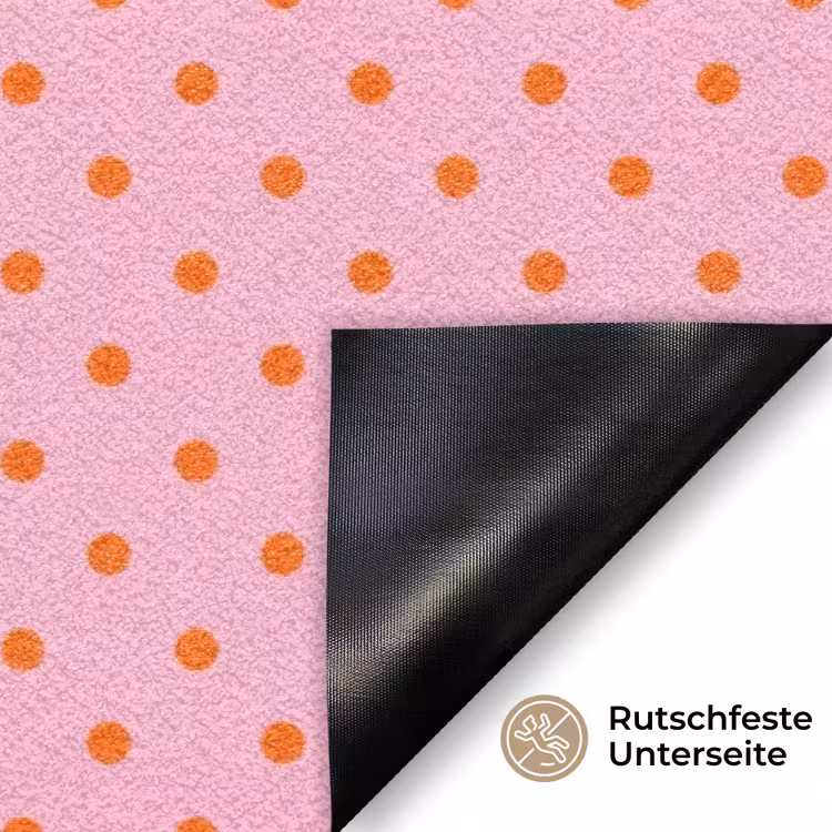 Yes fun - Groen - Roze - Stippen Deurmat klein -antislip_DE
