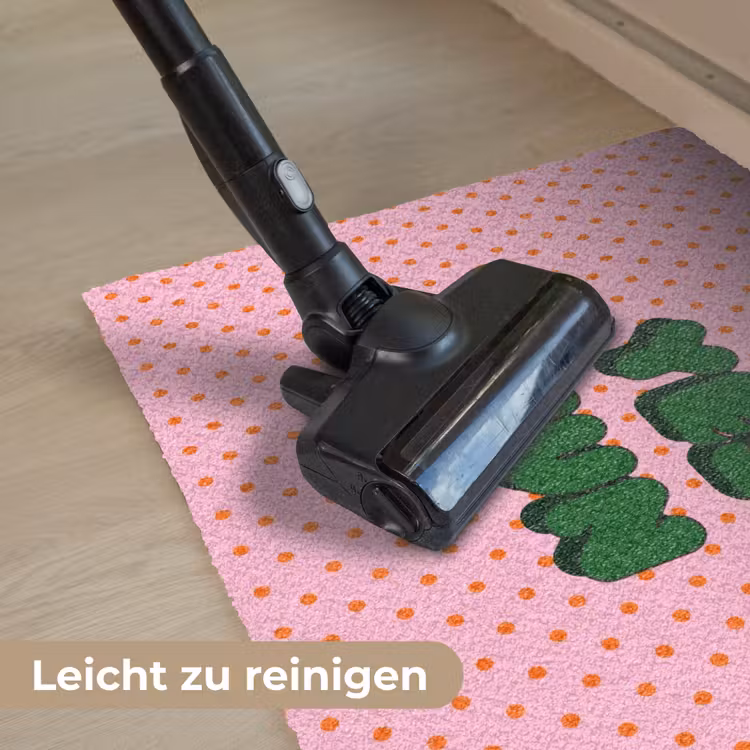 Yes fun - Groen - Roze - Stippen Deurmat klein -reinigen_DE