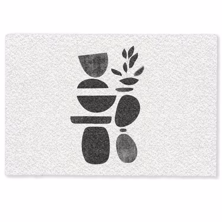 Japandi - Zwart - Abstract Deurmat klein -zkaufland3d