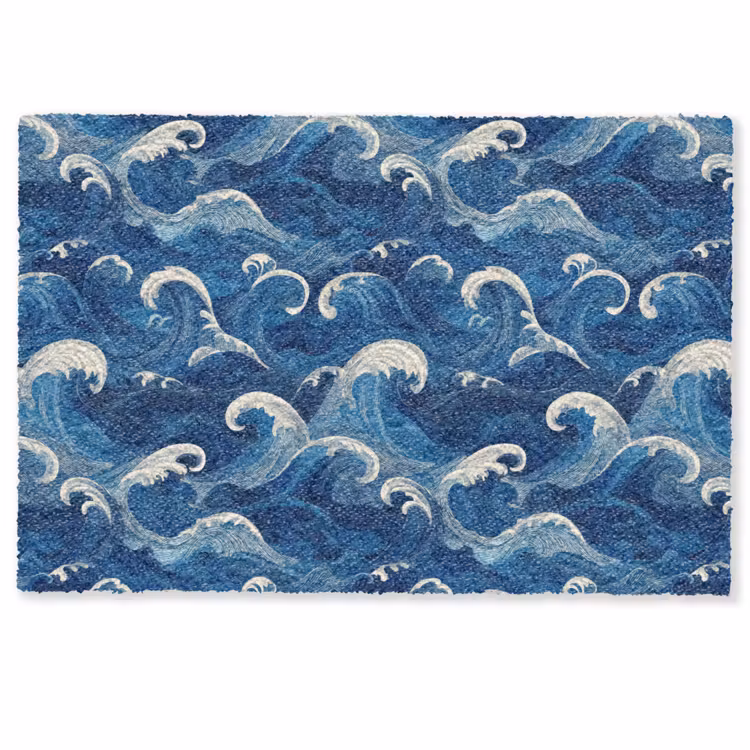 Japans - Oceaan - Golven - Blauw Deurmat klein 898 -zkaufland3d
