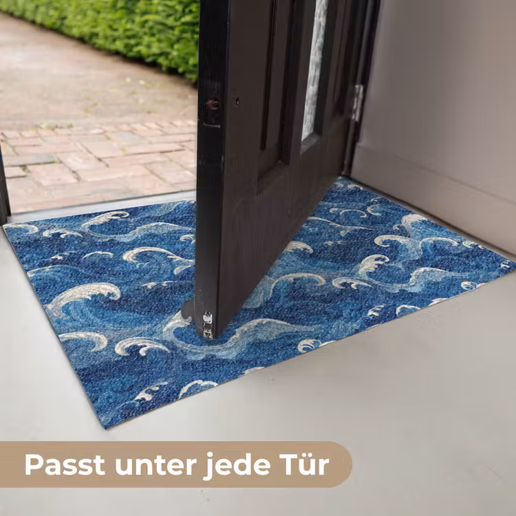 Japans - Oceaan - Golven - Blauw Deurmat klein 898 -USP_DE