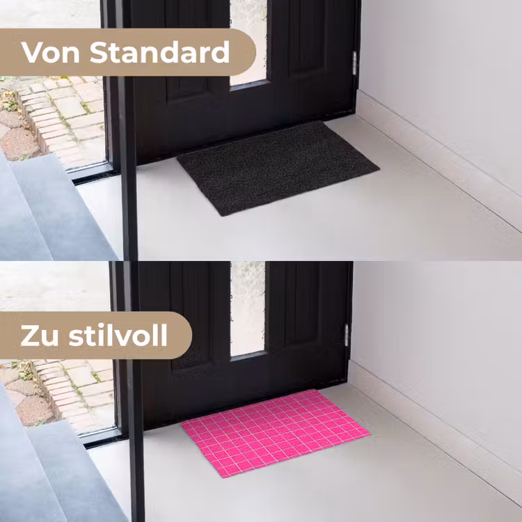 Tegels - Vierkant - Fuchsia Deurmat klein 898 -voor-na_DE