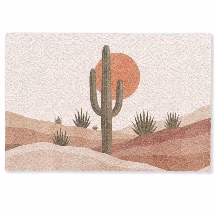 Cactus - Duinen - Modern - Landschap - Groen Deurmat klein -zkaufland3d