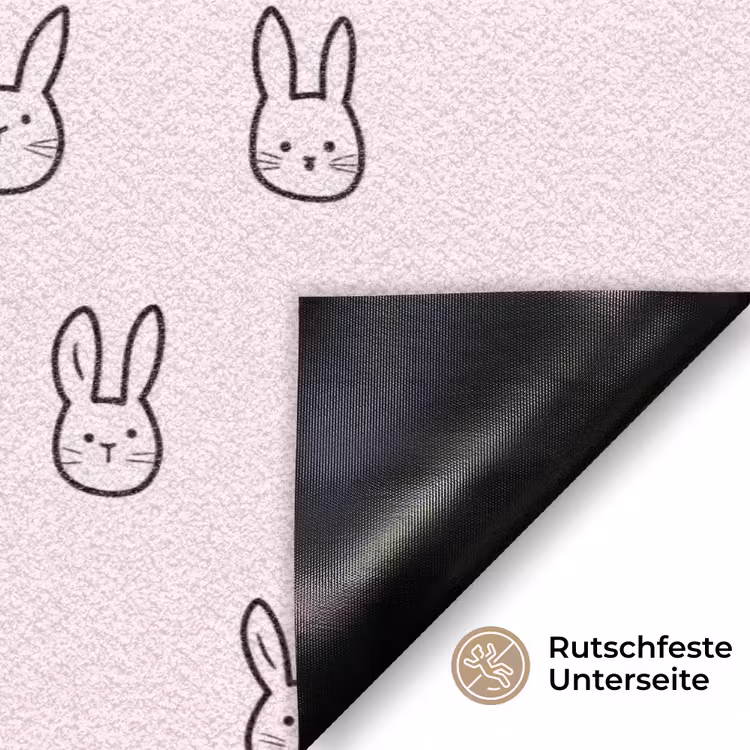 Konijnen - Minimalistisch - Roze Deurmat klein 898 -antislip_DE