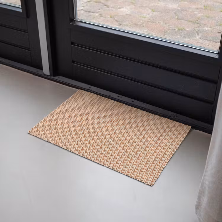 Plaid - Patroon - Bladvorm - Bruin Deurmat klein 898 -sfeer2