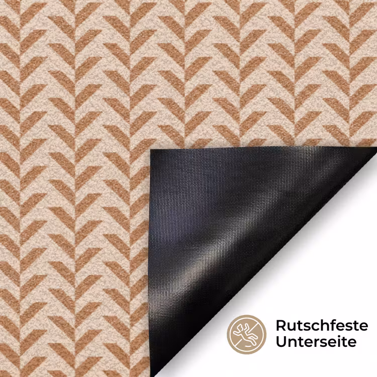 Plaid - Patroon - Bladvorm - Bruin Deurmat klein 898 -antislip_DE