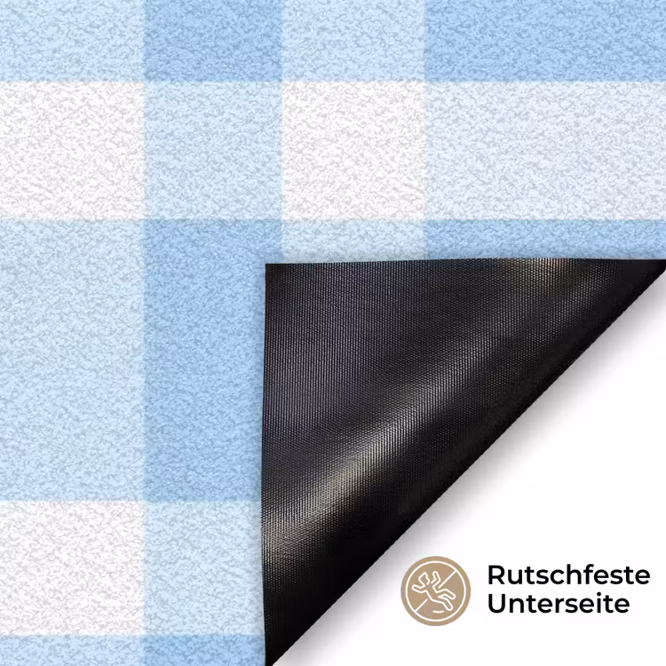 Ruit - Patroon - Blauw Deurmat klein 898 -antislip_DE