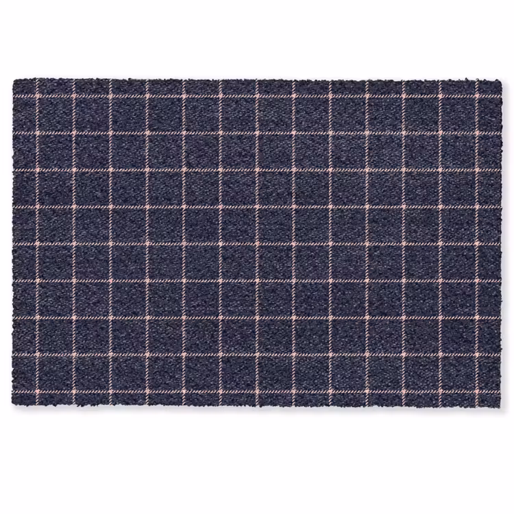 Plaid - Patroon - Blauw - Roze Deurmat klein 898 -zkaufland3d