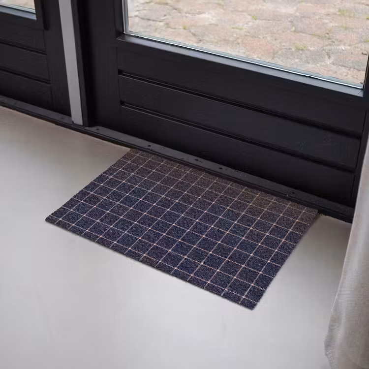 Plaid - Patroon - Blauw - Roze Deurmat klein 898 -sfeer2