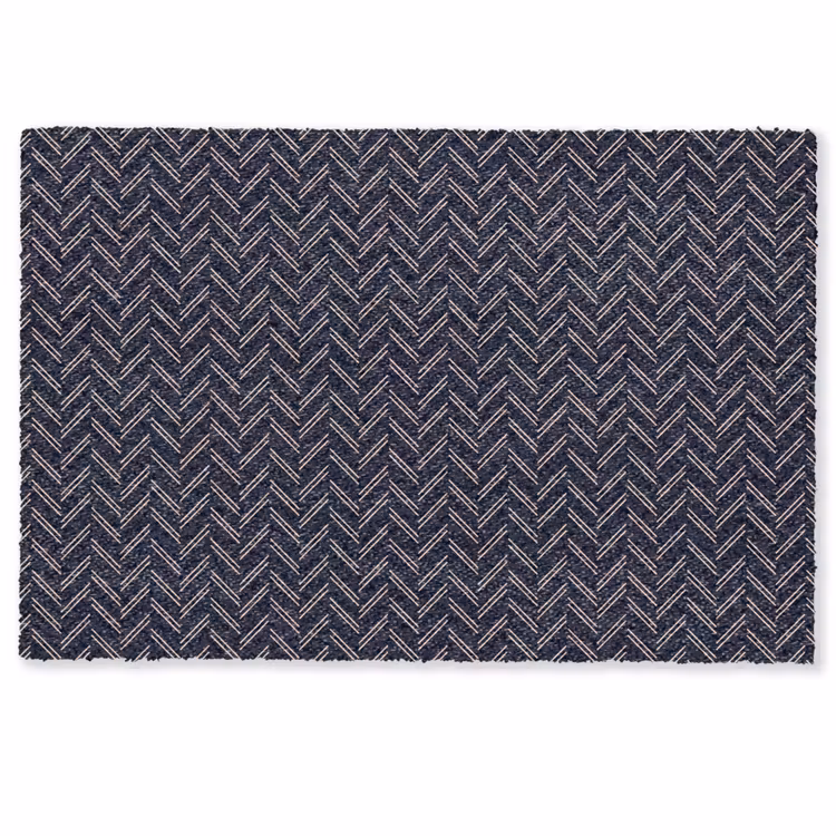 Plaid - Patroon - Visgraad - Blauw Deurmat klein 898 -zkaufland3d