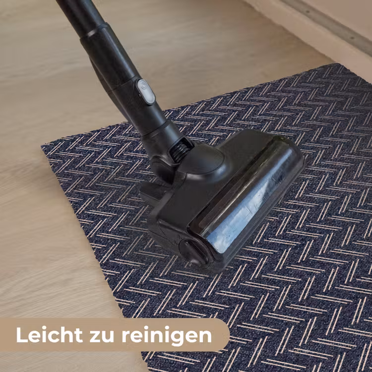 Plaid - Patroon - Visgraad - Blauw Deurmat klein 898 -reinigen_DE
