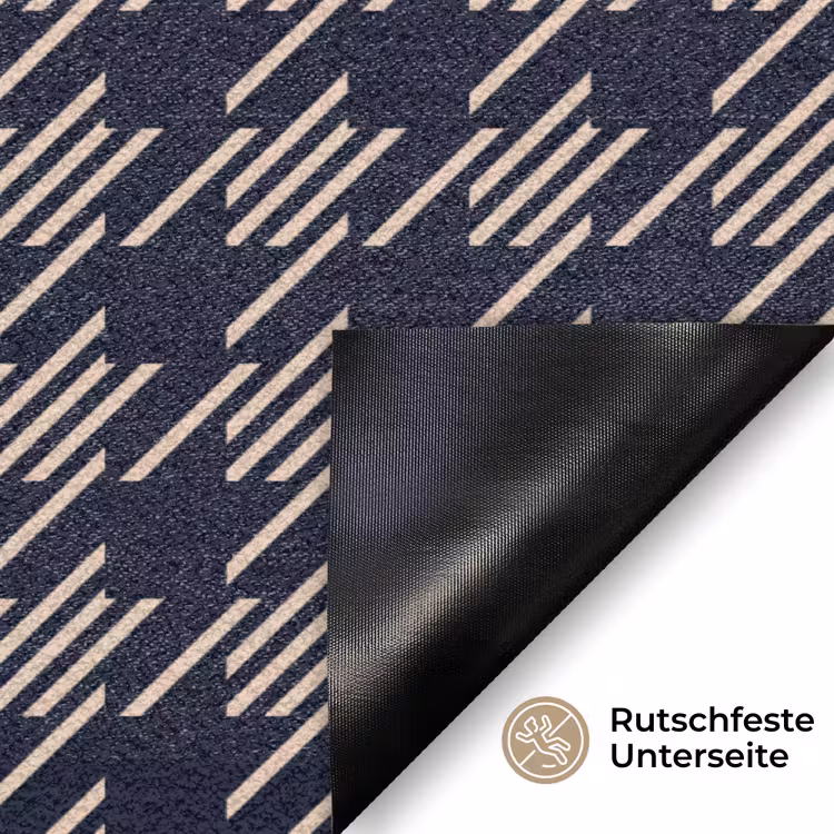 Plaid - Patroon - Ruit - Blauw Deurmat klein 898 -antislip_DE
