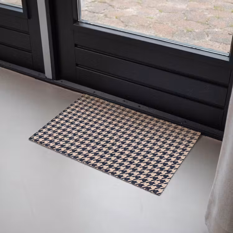 Plaid - Patroon - Ruit - Donkerblauw Deurmat klein 898 -sfeer2