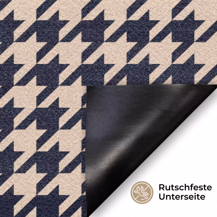 Plaid - Patroon - Ruit - Donkerblauw Deurmat klein 898 -antislip_DE