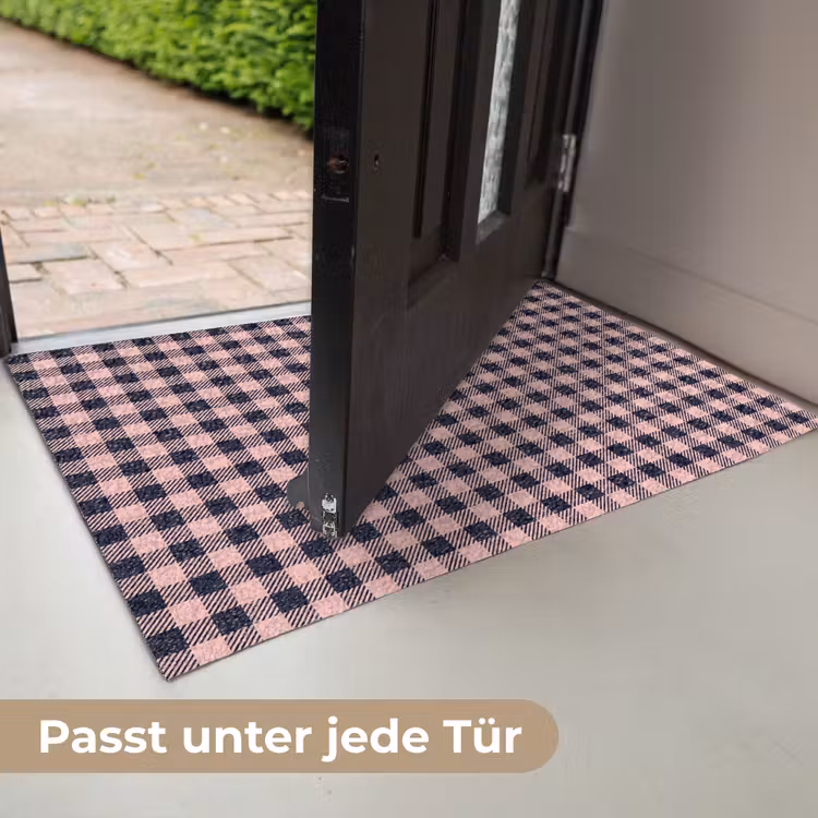 Plaid - Patroon - Roze - Zwart Deurmat klein 898 -USP_DE