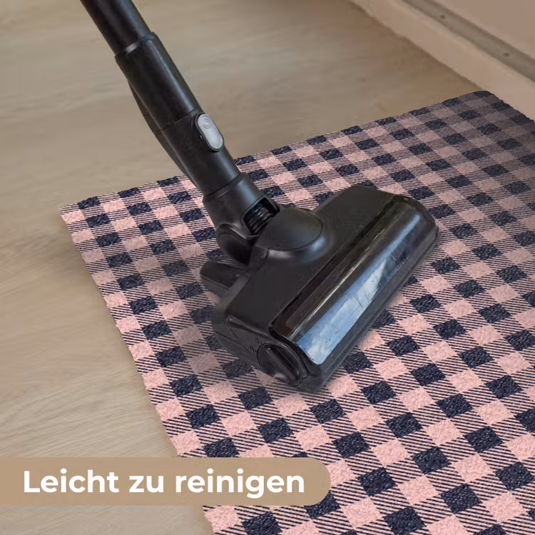 Plaid - Patroon - Roze - Zwart Deurmat klein 898 -reinigen_DE