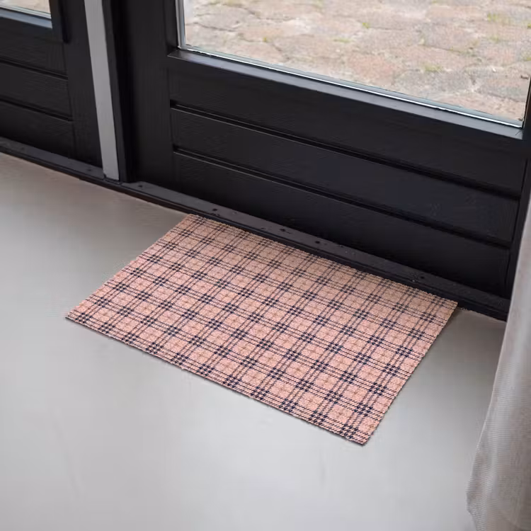 Plaid - Patroon - Schotse - Roze Deurmat klein 898 -sfeer2
