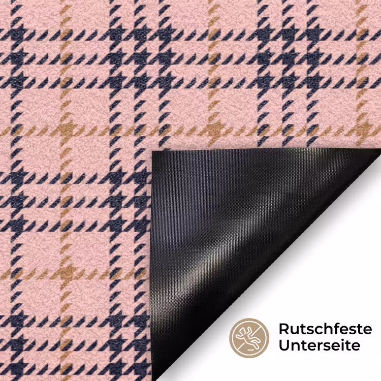 Plaid - Patroon - Schotse - Roze Deurmat klein 898 -antislip_DE