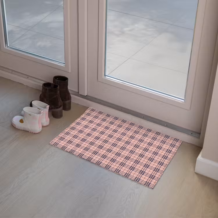 Plaid - Patroon - Schotse - Roze Deurmat klein 898 -sfeer3
