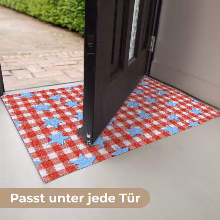 Ruit - Sterren - Rood Deurmat klein 898 -USP_DE