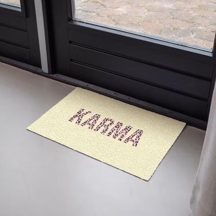 Karma - Luipaardprint - Geel Deurmat klein -sfeer2