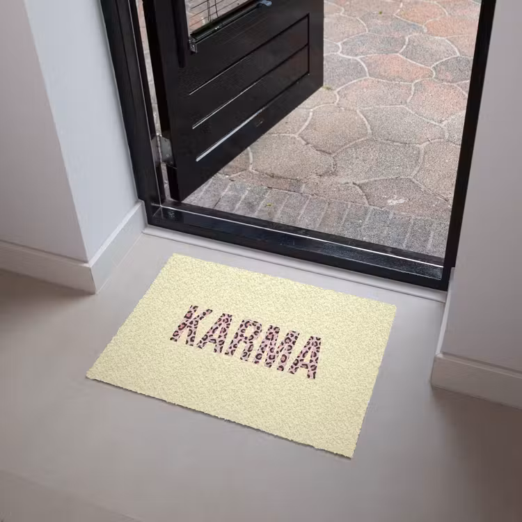 Karma - Luipaardprint - Geel Deurmat klein -sfeer5