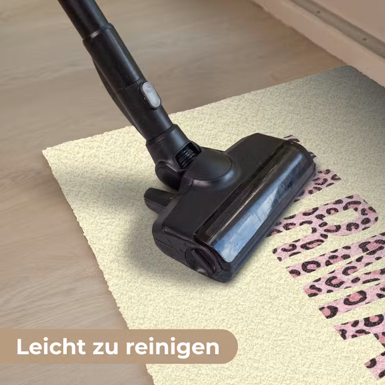 Karma - Luipaardprint - Geel Deurmat klein -reinigen_DE