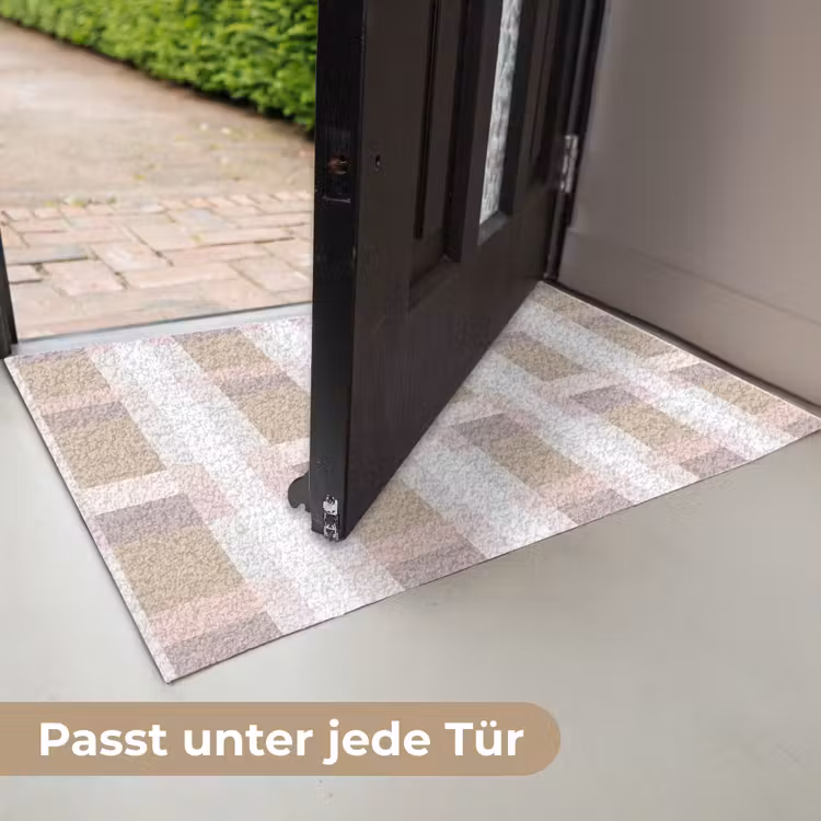 Ruitpatroon - Aardetinten - Minimalistisch Deurmat klein 898 -USP_DE