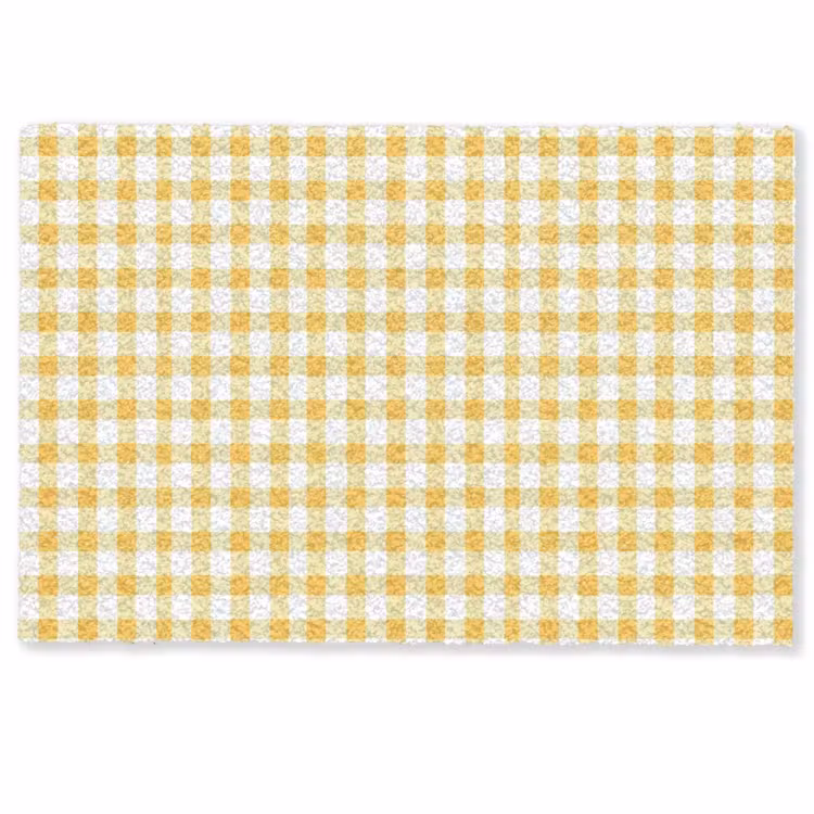 Ruit - Gingham - Klassiek - Geel en Wit Deurmat klein 898 -zkaufland3d