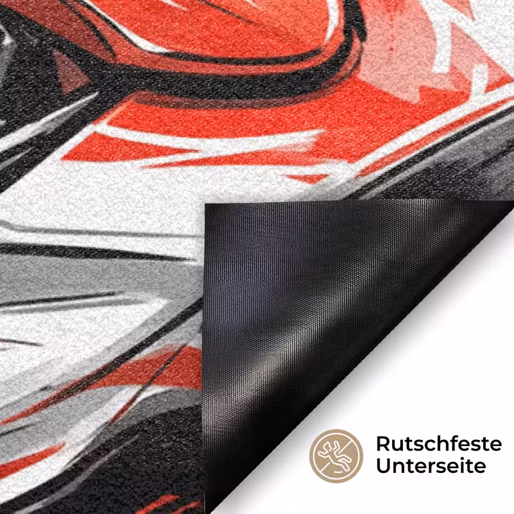Kart - Coureur - Snelheid - Rood Deurmat klein -antislip_DE