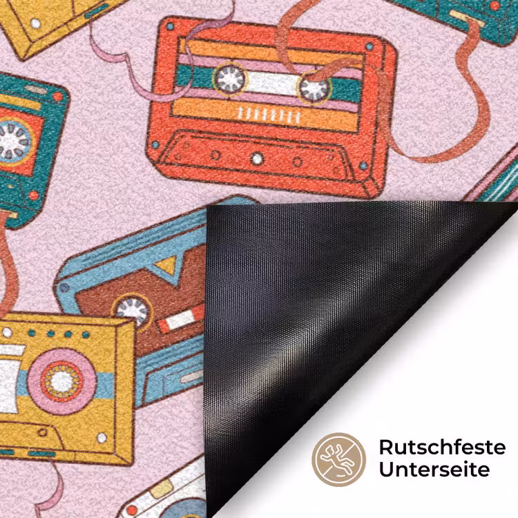 Cassette - Patroon - Roze Deurmat klein 898 -antislip_DE