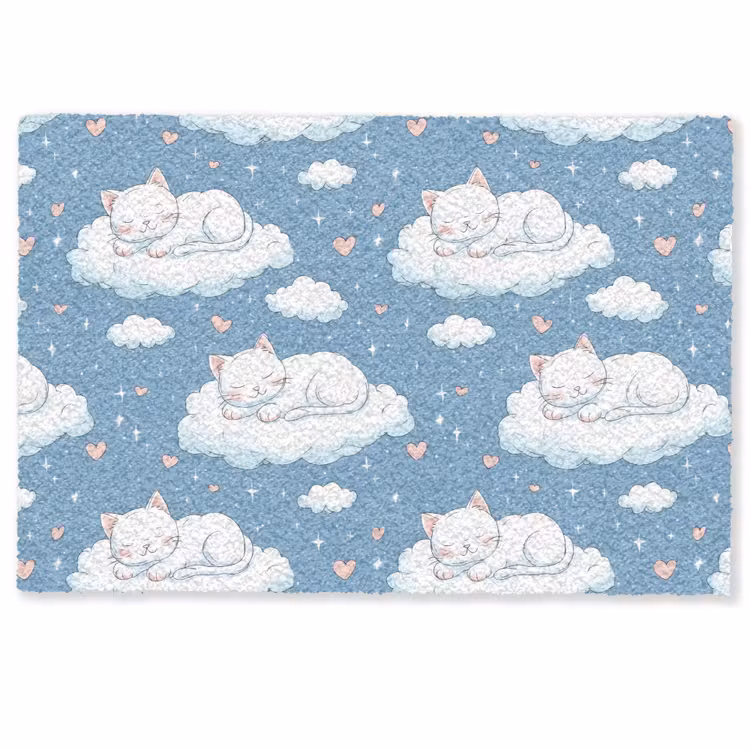 Kitten - Wolken - Blauw Deurmat klein 898 -zkaufland3d