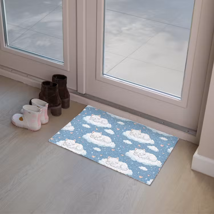 Kitten - Wolken - Blauw Deurmat klein 898 -sfeer3