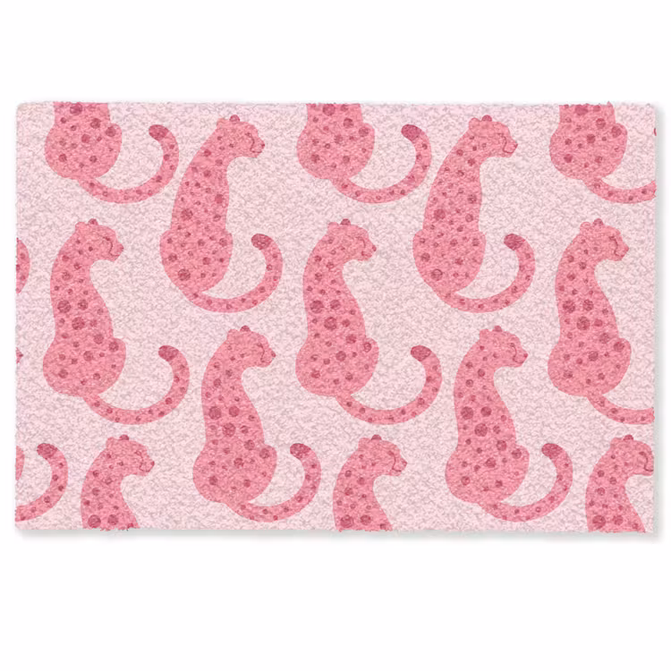Kat - Gevlekt - Dieren - Patroon - Roze Deurmat klein -zkaufland3d