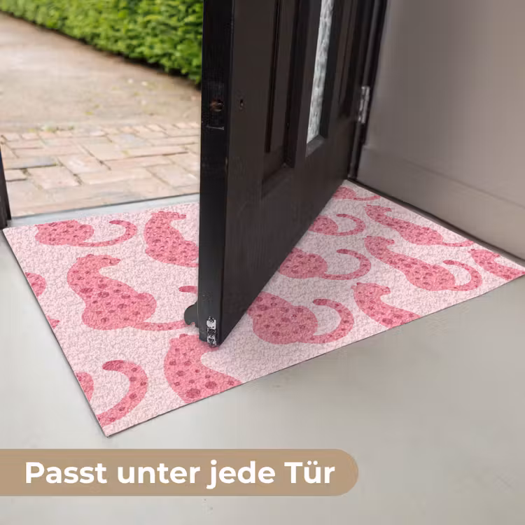 Kat - Gevlekt - Dieren - Patroon - Roze Deurmat klein -USP_DE