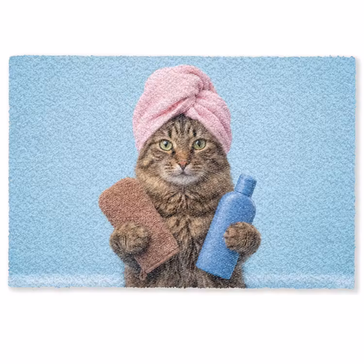 Kat - Handdoek - Washand - Zeep Deurmat klein -zkaufland3d