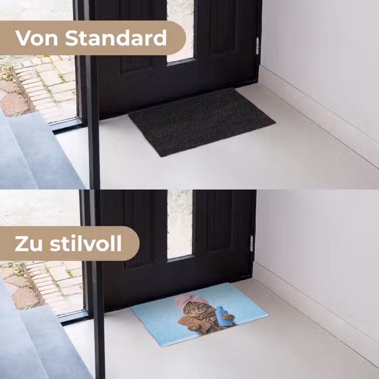 Kat - Handdoek - Washand - Zeep Deurmat klein -voor-na_DE