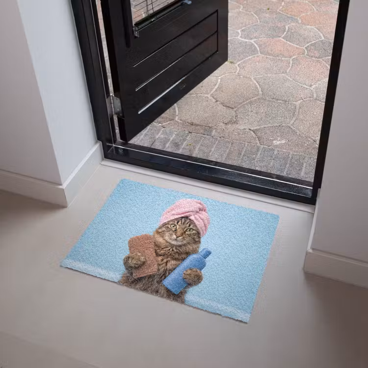 Kat - Handdoek - Washand - Zeep Deurmat klein -sfeer5
