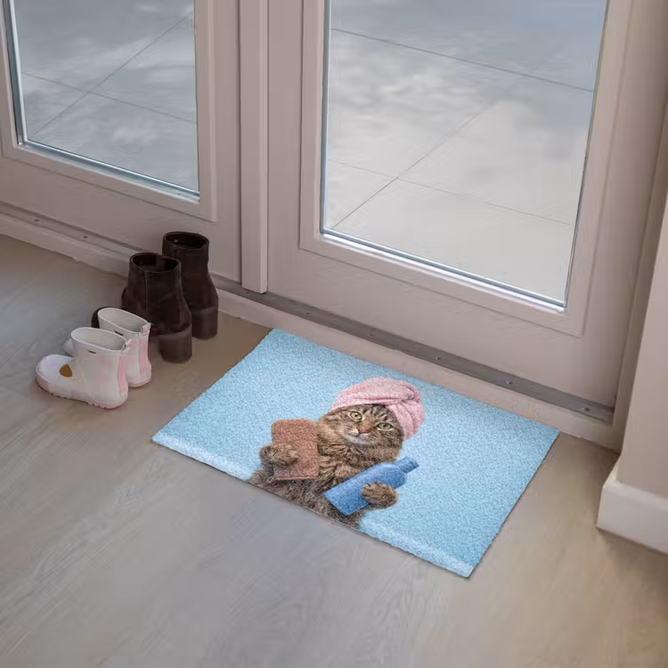 Kat - Handdoek - Washand - Zeep Deurmat klein -sfeer3