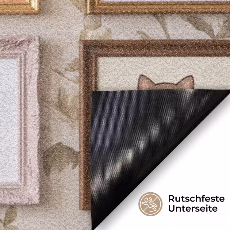 Kat - Portret - Dieren - Illustratie - Lijst Deurmat klein -antislip_DE