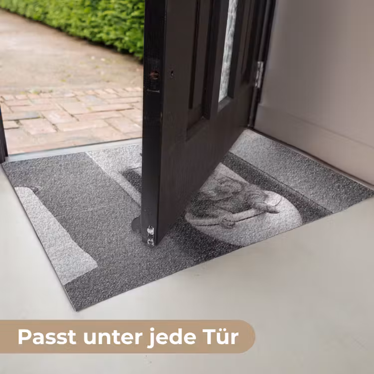 Kat - Telefoon - Toilet - Zwart - Wit Deurmat klein -USP_DE